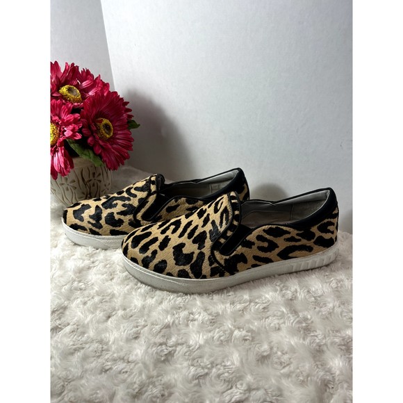 Sam Edelman Leather Edna Leopard Print Slip-on Sneakers 7.5 - Picture 3 of 7